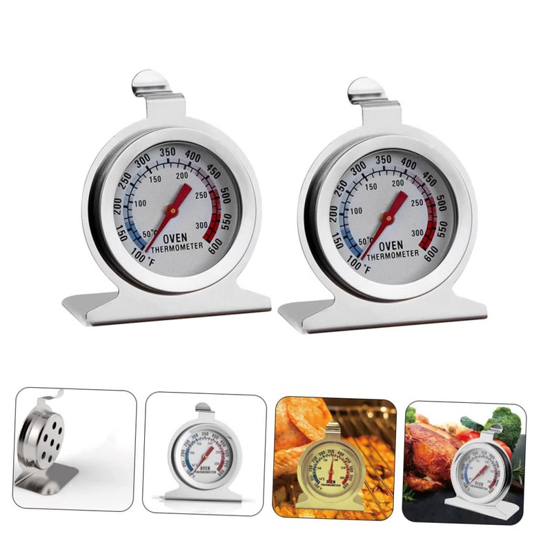 Mikinona 2 Stainless Steel Oven Thermometers Large Easy-to-Read Display for