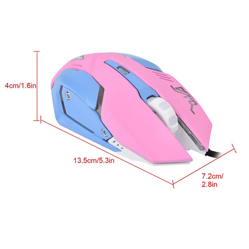 3200DPI High Sensitivity Pink Gaming Mouse Comfortable Grasping Wired Gaming