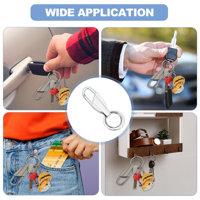 MECCANIXITY Car Key Chain, Detachable Metal Keychain Stainless Steel Buckle