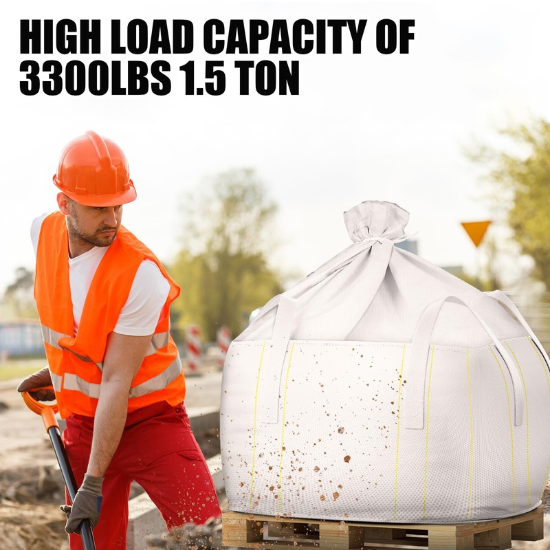 Hoolerry 10 Pcs FIBC Bulk Bag, 1.5 Ton 39" L