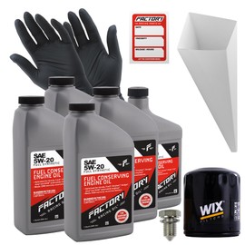 Factory Racing Parts Oil Change Kit Compatible with Ford EcoSport 2018-2019, Escape 2005-2016, Fiesta 2011-2019, Focus 2003-2018, Transit Connect 2010-2016 5W-20 Full Synthetic Oil - 4.5 Quarts