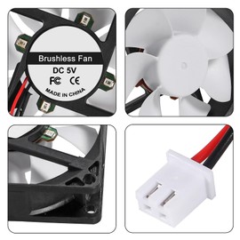 2pcs 80x80x25 2pcs 80mm/3.15" for DC Fan 5V Computer Case Fan 80x80x25mm 2 Pin 8025 Blue LED Power Cooling Brushless DC Cooler 8cm for PC Case Brushless Brushless