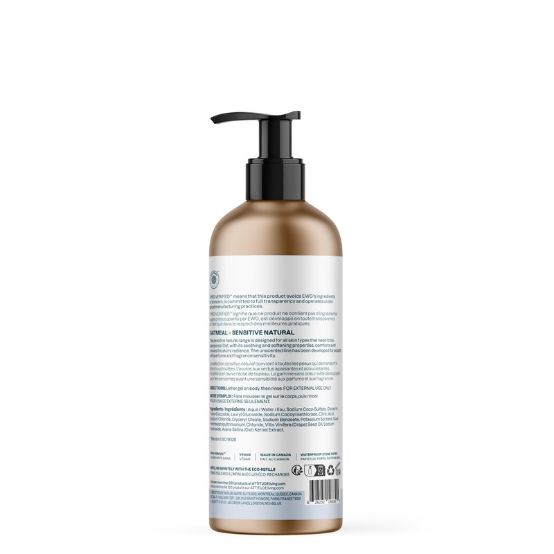 ATTITUDE Gentle Hand Soap for Sensitive Skin, EWG Verified, Enriched