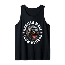 Gorilla Mode Motivation Beast Training Workout Gym Quote Tank Top, black