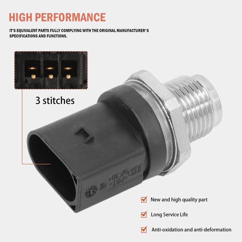 AUROLYNNE Fuel Pressure Sensor for 3 Sensor E90 Fuel Pressure