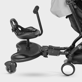 RustyVioum Universal Stroller Board with Detachable Seat, 2 in1 Buggy Board Suitable for 2 to 6 Years 25 Kg Maximum Load, Toddler Stroller Attachment Step Stand Ride-On Pedal Detachable Seat