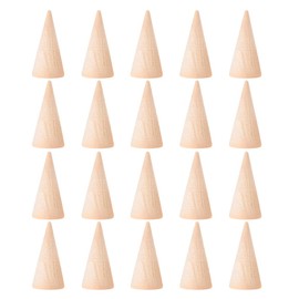 Mini Wooden Christmas Tree Ring Cone Ring Holder: 20 Pieces Ring Wooden Cone for Painting Crafts Ring Stand Small Christmas Tree DIY Children Christmas Craft Set Jewellery Stand Jewellery Display