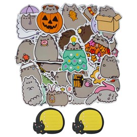 100 Stickers for Kitten Stickers, 2 Pieces of Note Notes, Cute Cartoon Animals, Creative and Fun Children's Stickers, DIY Water Cup Box Packaging Decoration.