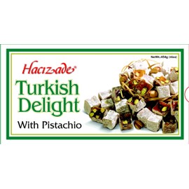 Hacizade Turkish Delight Candy with Pistachio, 16 Ounce