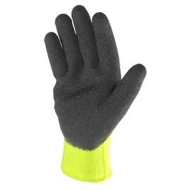 WELLS LAMONT Men's Latex-Coated Cold Weather Hi Viz Winter Grip Work Gloves, X-Large (571YXL), Hi-Viz Green