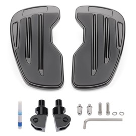 Aferrizu Wide Rider Floorboards Compatible with Honda Rebel 300 500 CMX300 CMX500 2017-2025 Front Footpegs Driver Anti-Slip Highway Pegs Accessories (Gloss Black A)