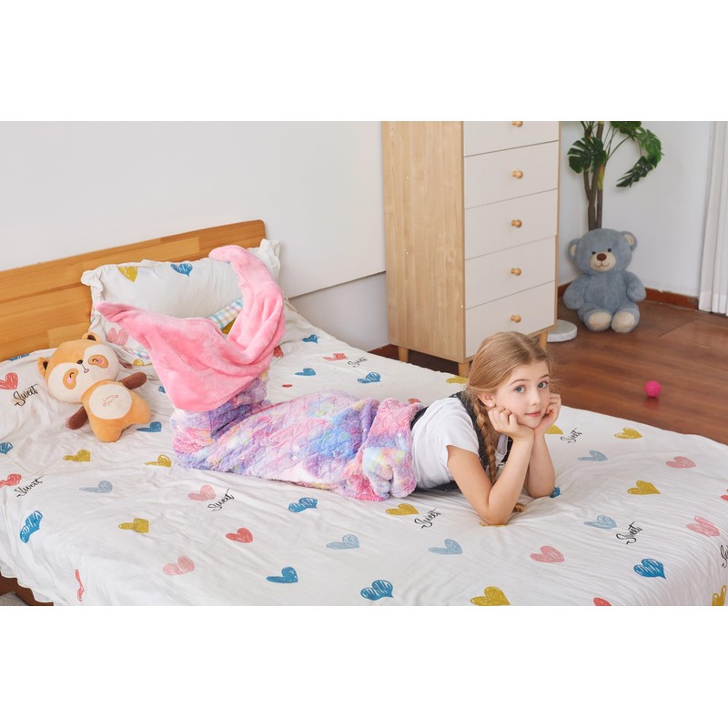Catalonia Classy Glow in The Dark Mermaid Tail Blanket, Soft