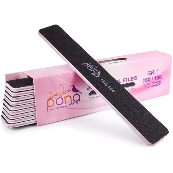 Pana (Grit: 80 x 80, Pack of 50 Pieces) USA Professional Black Round Emery Board Nail Files