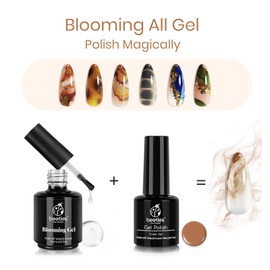 beetles Gel Polish beetles Blooming Gel 15ml Clear Blossom UV Gel Polish for Spreading Effect Marble Natural Stone Watercolor Floral Print Soak off Nail Gel Diy Nail Art Design Manicure Gift for Girls
