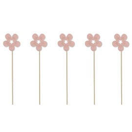 DARO DEKO Wooden Flower Stake Pink Flower Stake 7 x 36 cm Pack of 5