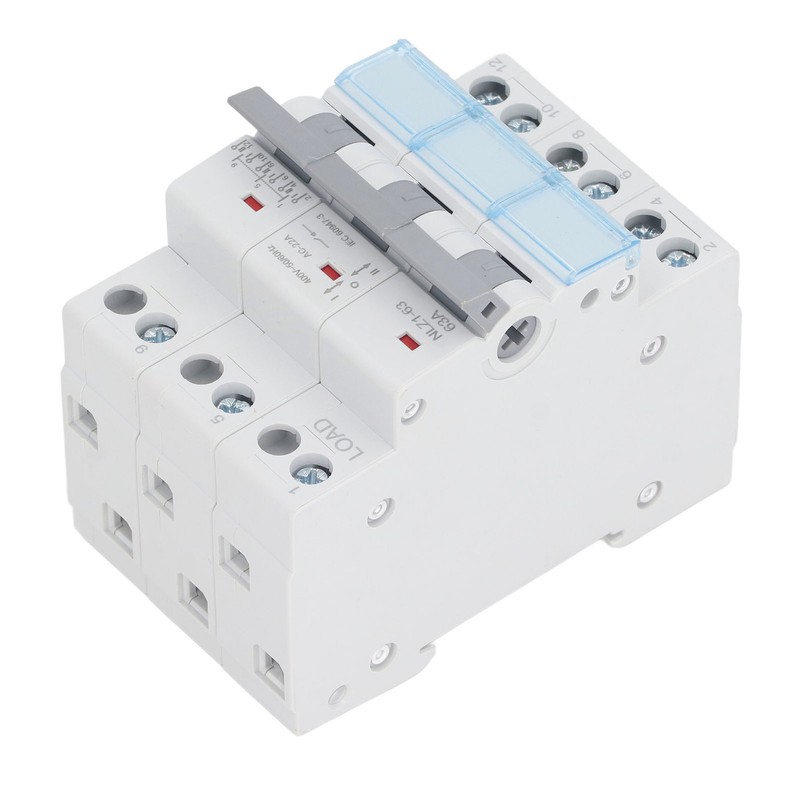 Dual Power Manual Transfer Switch DIN Rail Mount 3P Interlock