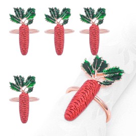 Carrot Napkin Rings Set of 4 Metal Napkin Rings Holder Fall Napkin Rings for Dinner Wedding Holiday Easter Thanksgiving,Party Banquet Buffet Table Setting