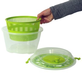 Kela Salatschleuder Mailin PP-Kunststoff grün 17,5cm 24,5cmØ 4,4l, 24,5x24,5x17,5 cm