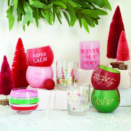Slant Collections Holiday - Vaso de cóctel doble de estilo antiguo, 12 onzas, estrellas retro
