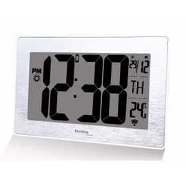 Technoline Innentemperaturanzeige WS8019 Large Display Adjustable Lighting, Größe: 212 x 140 x 32 mm, Silver