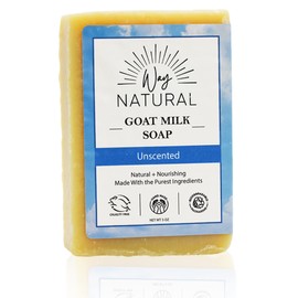 Way Natural Real Goat Milk Soap Bar, Unscented - 1 Large (5oz), Premium Clean - Dry Skin Relief, Gentle - Hand/Body Bar Soap, Organic Goat Soap