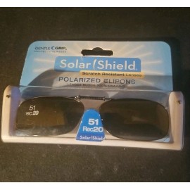 SolarShield New Solar Shield Polarized Clipons 50 Rec 15 100% UVA/UVB Protection Scratch Res