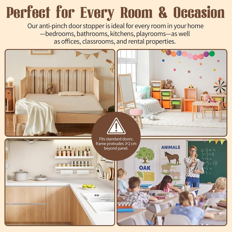 Baby Proof Door Pinch Guard with Auto Lock, Kids Anti-Slam