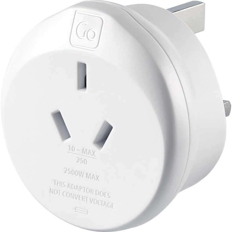 Go Travel AUS - UK Travel Adapter, White