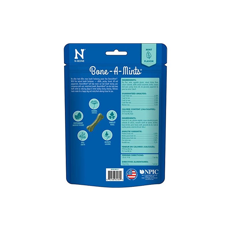 Bone-A-Mints All Natural, Wheat-Free Breath Freshening Bone, 5.60-Ounce, Mini, 16-Pack