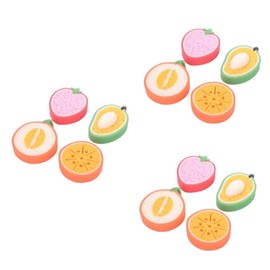 Healeved 12pcs Fruit Shaped Bath Sponges for Boy Girl Creative Bathing Accessories Gentle Body Cleaning for Tender Skin Fun Shower Strawberry Mango Melon