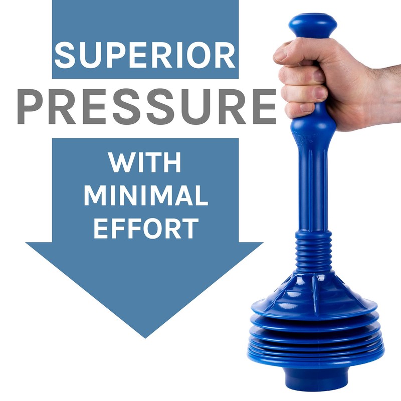 JS Jackson Supplies Blue Bellows Accordion Toilet Plunger with Black