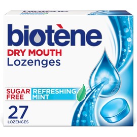 Biotene Dry Mouth Lozenges for Dry Mouth and Fresh Breath, Dry Mouth Relief and Breath Freshener, Refreshing Mint - 27 Count