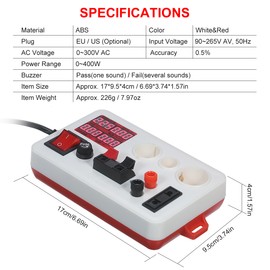 LED Power Tester Lamp Tester Box Test Clamp Electric Power Meter for Bulb Lighting Lamp Lantern Electric Parameter Measurement including Voltage / Current / Power / Power Factor EU Plug