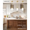 LIROUVET Gold Pendant Lights Kitchen Island - Dual Glass Pendant