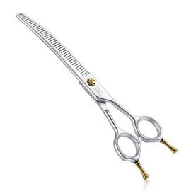 JASON 7 Inch Thinning Scissors for Dogs - Professional Dog Scissors, Thinning Scissors for Dogs, Japanese 440C Stainless Steel Grooming Scissors, Professional Fur Scissors with Adjustable Screw (40