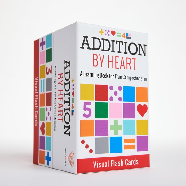 Math for Love Addition by Heart Visual Flash Cards - a Colorful Learning Deck for True Comprehension of Addition Math Facts