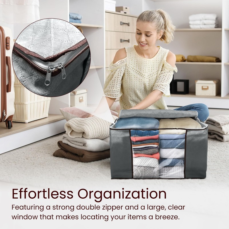 Reli. 60L Clothes Storage Bags (9 Pack) Closet Organizers/Storage Containers