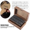 70PCS Vintage Wood Alphabet Rubber Stamps Set in Reusable Wooden
