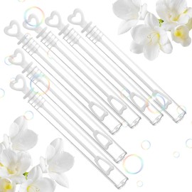 LOLYSIC 200PCS Wedding Bubbles Bulk, White Mini Bubble Wands Bulk, Heart Bubble Wands for Wedding, Celebration Party Favor for Guests, Party Supplies for Weddings, Valentine's Day, Anniversaries