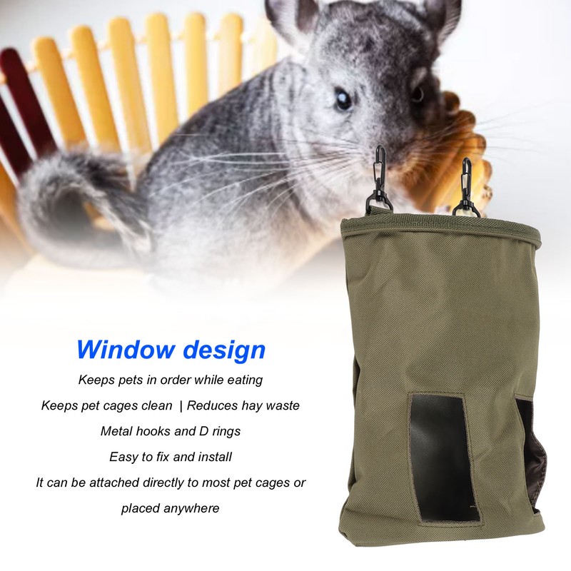 Rabbit Hay Feeder Bag Guinea Pig Hay Bag Hanging Feeder