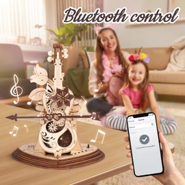 Own1one 3D Wooden Puzzle Magic Cello Music Box, Mechanical Model Kits for Adults to Build, Wooden Construction Kits Gifts for Teens and Adults