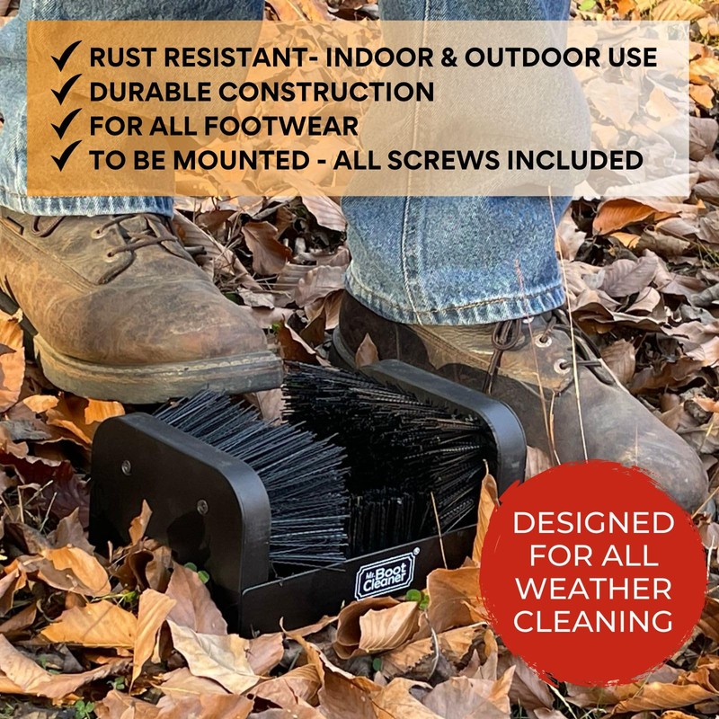 Heavy Duty Boot Brush Cleaner Outdoor Floor Mount or Portable