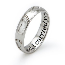 Tioneer Sterling Silver Footprints in The Sand Ring - Size R 1/2