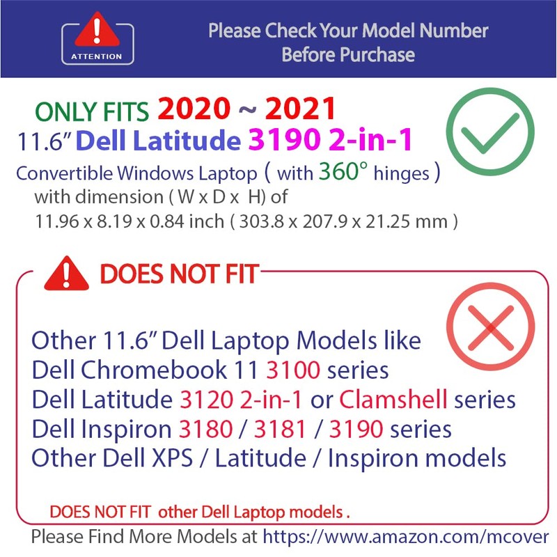 mCover Case Compatible for 2020-2021 11.6" Dell Latitude 3190 2-in-1