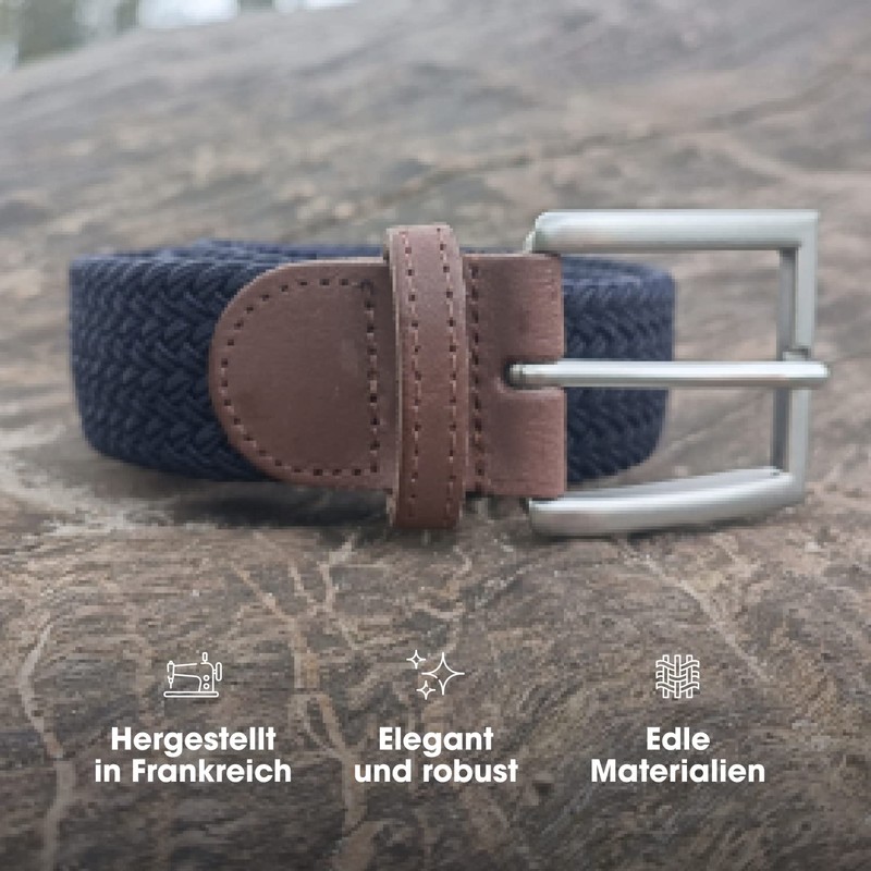 Pierrot Men's Braided Belt, Fabric Belt, Stretch Belt, Braided Belt,