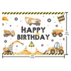 AIBIIN 7x5ft Construction Birthday Backdrop with Excavator, Crane & Digger