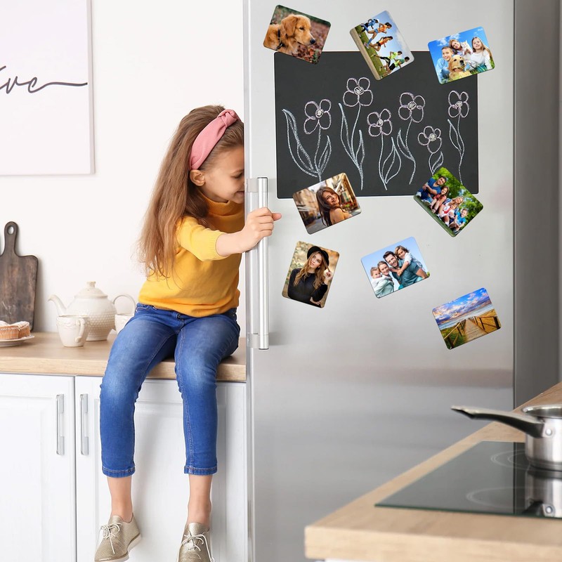 SRIZIAN 16Pcs Sublimation Blank Refrigerator Magnets, DIY Decorative Sublimation Fridge