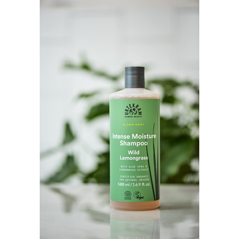 Urtekram Wild Lemongrass Intense Moisture Shampoo 500 ml, Vegan, Organic,