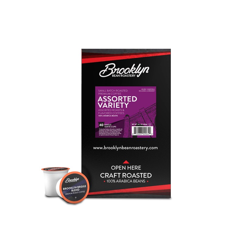 Brooklyn Beans Coffee Pods, Assorted Gourmet Variety Pack - Compatible