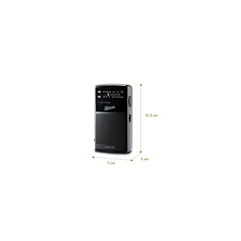 Roberts Sports 925 Personal FM/AM Radio - Black